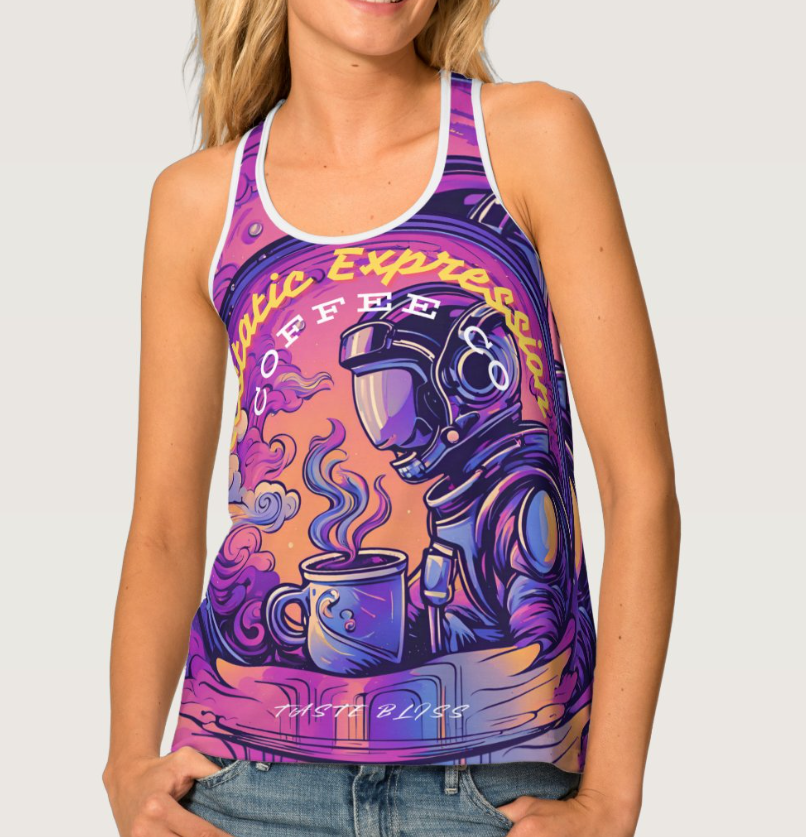 Tank Top with Custom Ecstatic Expression Space Cadet!